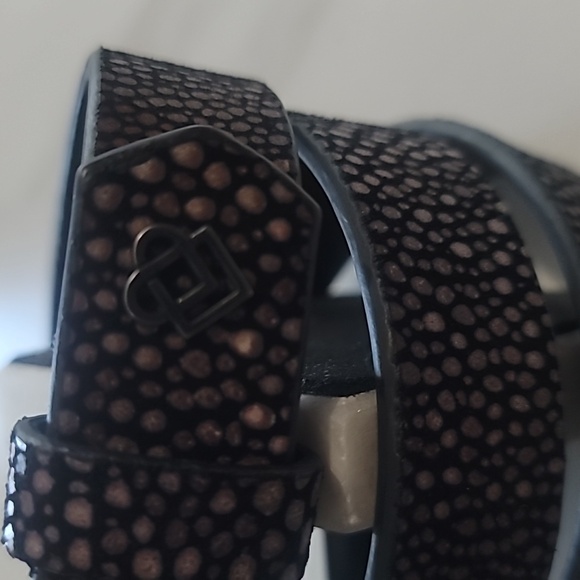 Liebeskind Berlin Chuka Stingray Black and Purple Women 85cm Leather Belt New main image 10